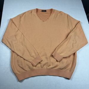 Vintage St. Croix Men’s XL Cotton Sweater Peach V-Neck Made in USA Minor Flaws